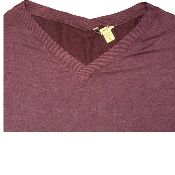 Athleta Coaster Luxe V Neck Pullover Sweatshirt Spiced Cabernet Size XL - Picture 4 of 8